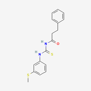 molecular formula C17H18N2OS2 B3533335 N-({[3-(methylthio)phenyl]amino}carbonothioyl)-3-phenylpropanamide 