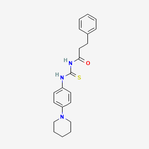 3-phenyl-N-({[4-(1-piperidinyl)phenyl]amino}carbonothioyl)propanamide