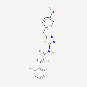 molecular formula C19H16ClN3O2S B3533360 3-(2-chlorophenyl)-N-[5-(4-methoxybenzyl)-1,3,4-thiadiazol-2-yl]acrylamide 