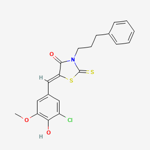 molecular formula C20H18ClNO3S2 B3533376 5-(3-chloro-4-hydroxy-5-methoxybenzylidene)-3-(3-phenylpropyl)-2-thioxo-1,3-thiazolidin-4-one 