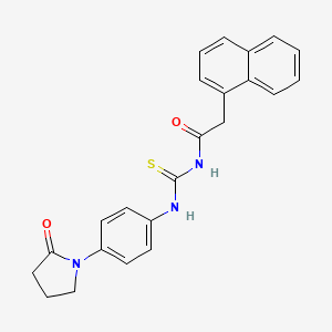molecular formula C23H21N3O2S B3533381 2-(1-naphthyl)-N-({[4-(2-oxo-1-pyrrolidinyl)phenyl]amino}carbonothioyl)acetamide 