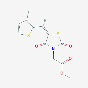 molecular formula C12H11NO4S2 B3533410 methyl {5-[(3-methyl-2-thienyl)methylene]-2,4-dioxo-1,3-thiazolidin-3-yl}acetate 