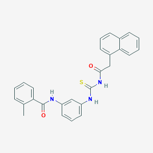 molecular formula C27H23N3O2S B3533418 2-methyl-N-[3-({[(1-naphthylacetyl)amino]carbonothioyl}amino)phenyl]benzamide 
