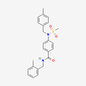 molecular formula C24H26N2O3S B3533430 N-(2-methylbenzyl)-4-[(4-methylbenzyl)(methylsulfonyl)amino]benzamide 