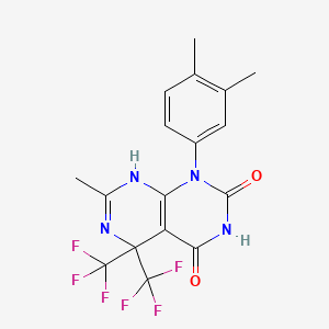 1-(3,4-dimethylphenyl)-7-methyl-5,5-bis(trifluoromethyl)-5,8-dihydropyrimido[4,5-d]pyrimidine-2,4(1H,3H)-dione