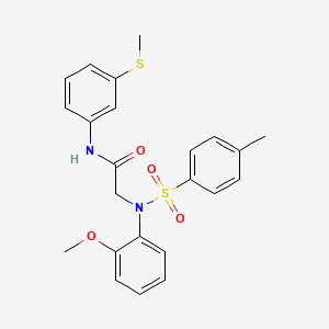 molecular formula C23H24N2O4S2 B3533448 N~2~-(2-methoxyphenyl)-N~2~-[(4-methylphenyl)sulfonyl]-N~1~-[3-(methylthio)phenyl]glycinamide 