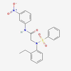 molecular formula C22H21N3O5S B3533459 N~2~-(2-ethylphenyl)-N~1~-(3-nitrophenyl)-N~2~-(phenylsulfonyl)glycinamide 