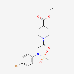 molecular formula C17H23BrN2O5S B3533466 ethyl 1-[N-(4-bromophenyl)-N-(methylsulfonyl)glycyl]-4-piperidinecarboxylate 