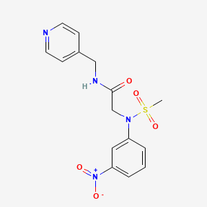 molecular formula C15H16N4O5S B3533471 N~2~-(methylsulfonyl)-N~2~-(3-nitrophenyl)-N~1~-(4-pyridinylmethyl)glycinamide 