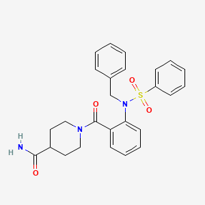 molecular formula C26H27N3O4S B3533498 1-{2-[benzyl(phenylsulfonyl)amino]benzoyl}-4-piperidinecarboxamide 