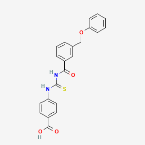 molecular formula C22H18N2O4S B3533501 4-[({[3-(phenoxymethyl)benzoyl]amino}carbonothioyl)amino]benzoic acid CAS No. 530137-66-7