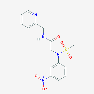 molecular formula C15H16N4O5S B3533508 N~2~-(methylsulfonyl)-N~2~-(3-nitrophenyl)-N~1~-(2-pyridinylmethyl)glycinamide 