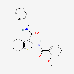 molecular formula C24H24N2O3S B3533521 N-benzyl-2-[(2-methoxybenzoyl)amino]-4,5,6,7-tetrahydro-1-benzothiophene-3-carboxamide 