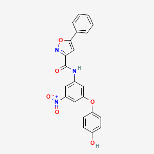 molecular formula C22H15N3O6 B3533541 N-[3-(4-hydroxyphenoxy)-5-nitrophenyl]-5-phenyl-3-isoxazolecarboxamide 