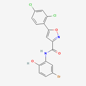 molecular formula C16H9BrCl2N2O3 B3533555 N-(5-bromo-2-hydroxyphenyl)-5-(2,4-dichlorophenyl)-3-isoxazolecarboxamide 