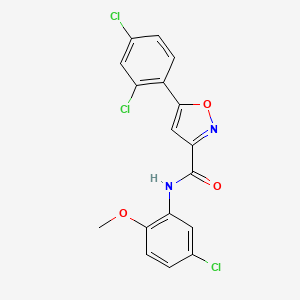 molecular formula C17H11Cl3N2O3 B3533567 N-(5-chloro-2-methoxyphenyl)-5-(2,4-dichlorophenyl)-3-isoxazolecarboxamide 