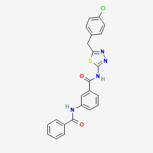 molecular formula C23H17ClN4O2S B3533571 3-(benzoylamino)-N-[5-(4-chlorobenzyl)-1,3,4-thiadiazol-2-yl]benzamide 