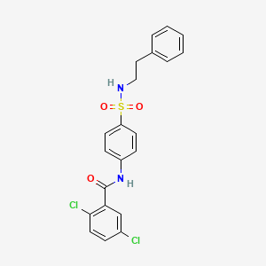 molecular formula C21H18Cl2N2O3S B3533579 2,5-dichloro-N-(4-{[(2-phenylethyl)amino]sulfonyl}phenyl)benzamide 