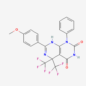 7-(4-methoxyphenyl)-1-phenyl-5,5-bis(trifluoromethyl)-5,8-dihydropyrimido[4,5-d]pyrimidine-2,4(1H,3H)-dione