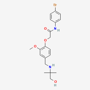 molecular formula C20H25BrN2O4 B3533608 N-(4-bromophenyl)-2-(4-{[(2-hydroxy-1,1-dimethylethyl)amino]methyl}-2-methoxyphenoxy)acetamide 