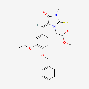 molecular formula C23H24N2O5S B3533644 methyl {5-[4-(benzyloxy)-3-ethoxybenzylidene]-3-methyl-4-oxo-2-thioxo-1-imidazolidinyl}acetate 