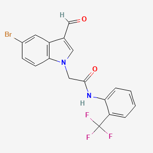 2-(5-bromo-3-formyl-1H-indol-1-yl)-N-[2-(trifluoromethyl)phenyl]acetamide