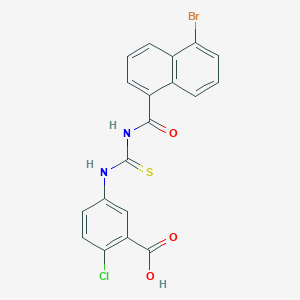 molecular formula C19H12BrClN2O3S B3533661 5-({[(5-bromo-1-naphthoyl)amino]carbonothioyl}amino)-2-chlorobenzoic acid 