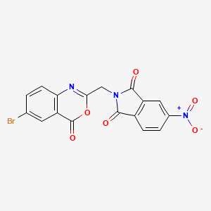 molecular formula C17H8BrN3O6 B3533678 2-[(6-bromo-4-oxo-4H-3,1-benzoxazin-2-yl)methyl]-5-nitro-1H-isoindole-1,3(2H)-dione 