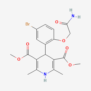 molecular formula C19H21BrN2O6 B3533688 dimethyl 4-[2-(2-amino-2-oxoethoxy)-5-bromophenyl]-2,6-dimethyl-1,4-dihydro-3,5-pyridinedicarboxylate 