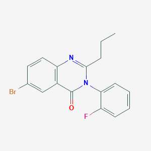 molecular formula C17H14BrFN2O B3533696 6-bromo-3-(2-fluorophenyl)-2-propyl-4(3H)-quinazolinone 
