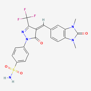 4-[4-[(1,3-dimethyl-2-oxo-2,3-dihydro-1H-benzimidazol-5-yl)methylene]-5-oxo-3-(trifluoromethyl)-4,5-dihydro-1H-pyrazol-1-yl]benzenesulfonamide