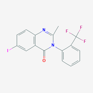 molecular formula C16H10F3IN2O B3533733 6-iodo-2-methyl-3-[2-(trifluoromethyl)phenyl]-4(3H)-quinazolinone 