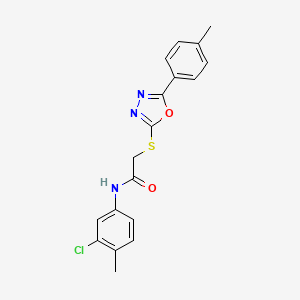molecular formula C18H16ClN3O2S B3533746 N-(3-chloro-4-methylphenyl)-2-{[5-(4-methylphenyl)-1,3,4-oxadiazol-2-yl]thio}acetamide 