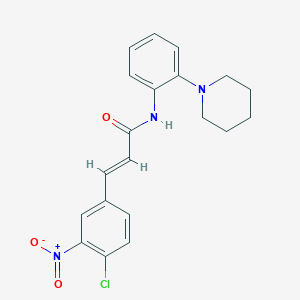 molecular formula C20H20ClN3O3 B3533751 3-(4-chloro-3-nitrophenyl)-N-[2-(1-piperidinyl)phenyl]acrylamide 