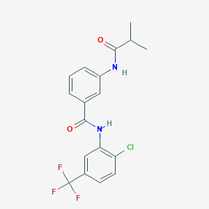 molecular formula C18H16ClF3N2O2 B3533767 N-[2-chloro-5-(trifluoromethyl)phenyl]-3-(isobutyrylamino)benzamide 