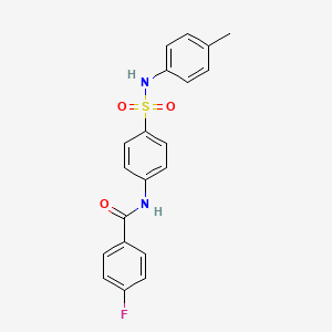 molecular formula C20H17FN2O3S B3533777 4-fluoro-N-(4-{[(4-methylphenyl)amino]sulfonyl}phenyl)benzamide 