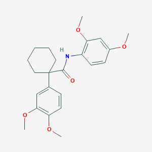 molecular formula C23H29NO5 B3533785 N-(2,4-dimethoxyphenyl)-1-(3,4-dimethoxyphenyl)cyclohexanecarboxamide 