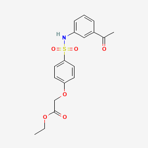 molecular formula C18H19NO6S B3533800 ethyl (4-{[(3-acetylphenyl)amino]sulfonyl}phenoxy)acetate 
