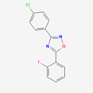 molecular formula C14H8ClIN2O B3533804 3-(4-chlorophenyl)-5-(2-iodophenyl)-1,2,4-oxadiazole 