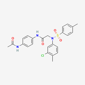 molecular formula C24H24ClN3O4S B3533808 N~1~-[4-(acetylamino)phenyl]-N~2~-(3-chloro-4-methylphenyl)-N~2~-[(4-methylphenyl)sulfonyl]glycinamide 