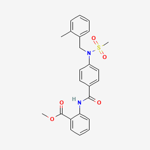molecular formula C24H24N2O5S B3533815 methyl 2-({4-[(2-methylbenzyl)(methylsulfonyl)amino]benzoyl}amino)benzoate 