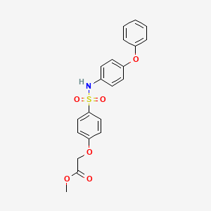 molecular formula C21H19NO6S B3533818 methyl (4-{[(4-phenoxyphenyl)amino]sulfonyl}phenoxy)acetate 