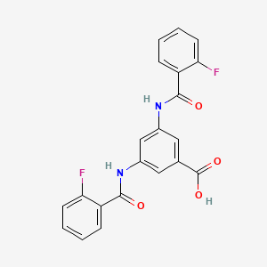 molecular formula C21H14F2N2O4 B3533830 3,5-bis[(2-fluorobenzoyl)amino]benzoic acid 