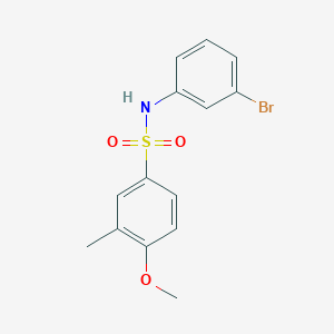 molecular formula C14H14BrNO3S B3533849 N-(3-bromophenyl)-4-methoxy-3-methylbenzenesulfonamide 
