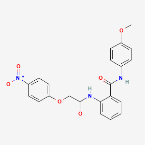 molecular formula C22H19N3O6 B3533865 N-(4-methoxyphenyl)-2-{[(4-nitrophenoxy)acetyl]amino}benzamide 