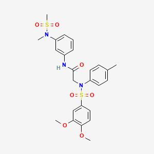 molecular formula C25H29N3O7S2 B3533867 N~2~-[(3,4-dimethoxyphenyl)sulfonyl]-N~1~-{3-[methyl(methylsulfonyl)amino]phenyl}-N~2~-(4-methylphenyl)glycinamide CAS No. 693798-04-8