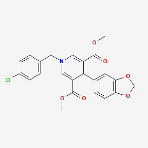 molecular formula C23H20ClNO6 B3533872 dimethyl 4-(1,3-benzodioxol-5-yl)-1-(4-chlorobenzyl)-1,4-dihydro-3,5-pyridinedicarboxylate 