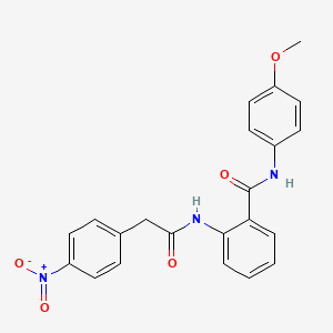 molecular formula C22H19N3O5 B3533873 N-(4-methoxyphenyl)-2-{[(4-nitrophenyl)acetyl]amino}benzamide 