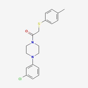 molecular formula C19H21ClN2OS B3533883 1-(3-chlorophenyl)-4-{[(4-methylphenyl)thio]acetyl}piperazine 