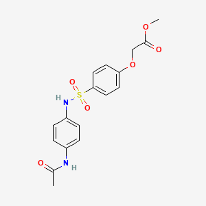 molecular formula C17H18N2O6S B3533888 methyl [4-({[4-(acetylamino)phenyl]amino}sulfonyl)phenoxy]acetate 